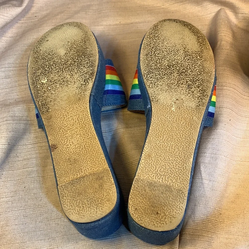 Liliana almost NEW worn once denim/rainbow sandals